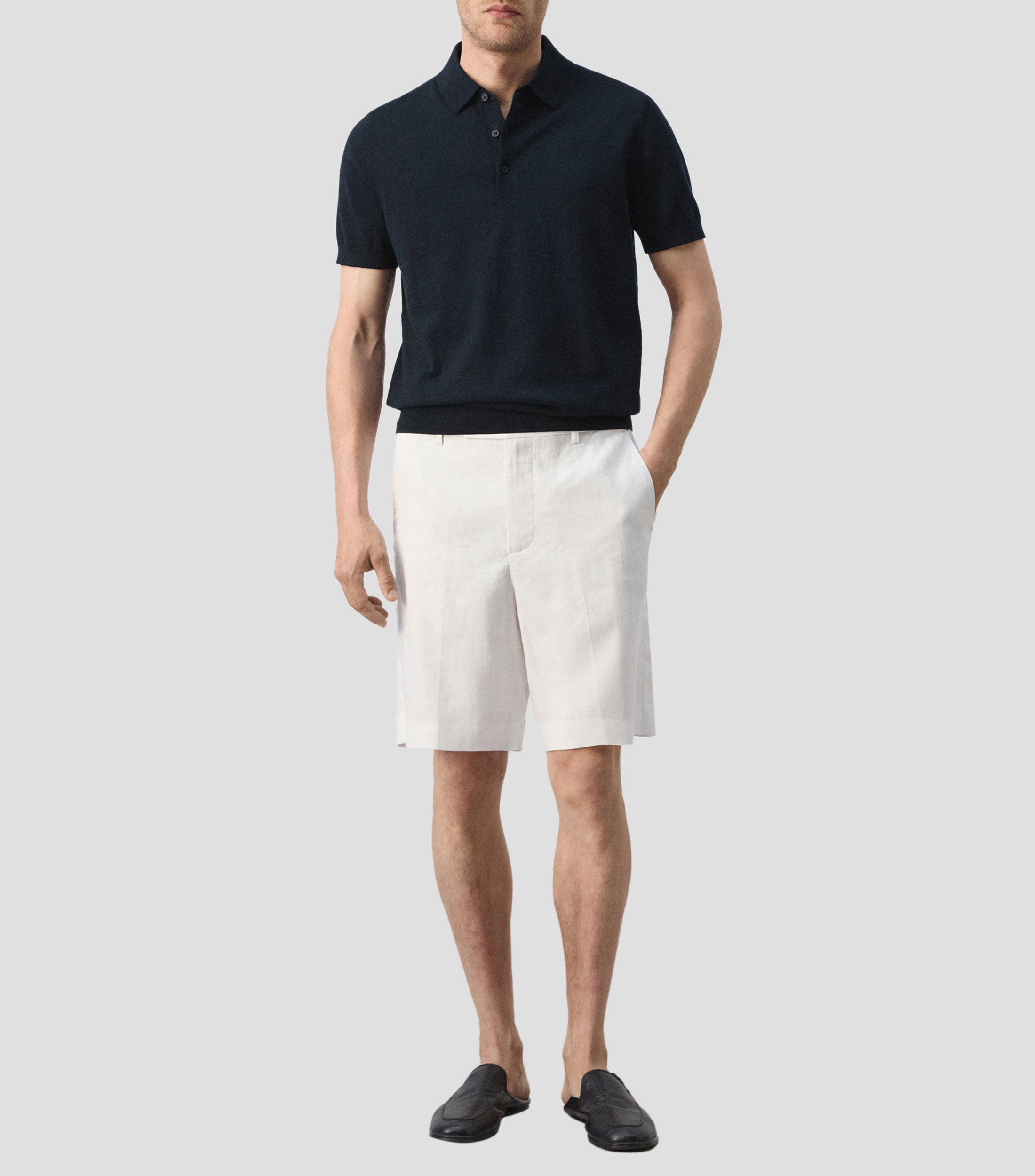 Playera tipo polo manga corta lisa Hombre